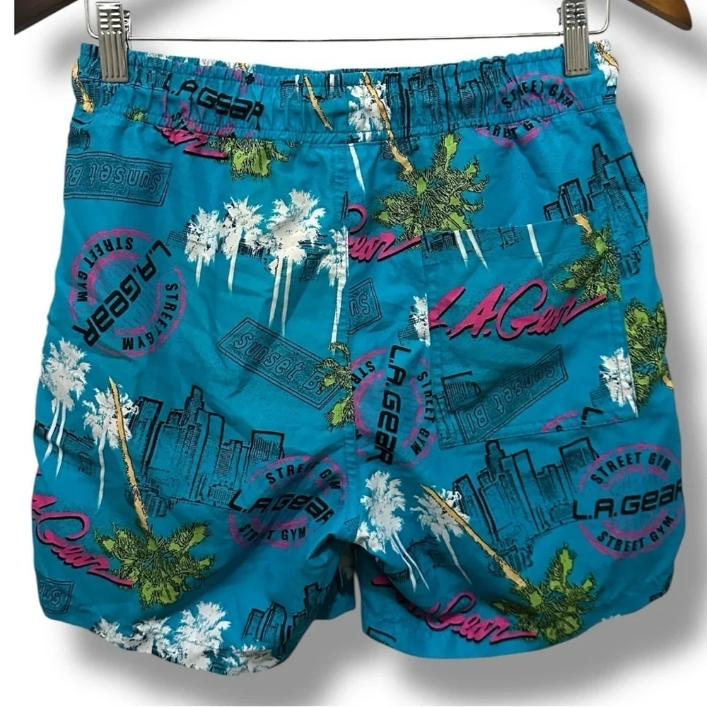 178 Forever 21 |EUC L.A. Gear Men’s Swim Trunks – Blue Palm Tree Print (Size XS)